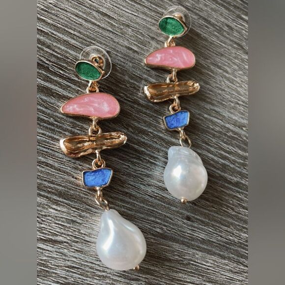 Pearl earring drops A339 - Picture 2 of 5